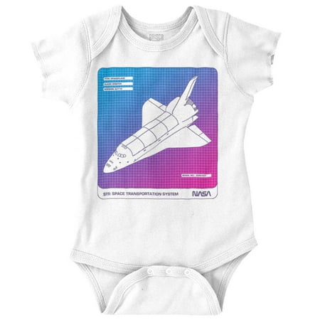 

Vaporwave NASA Space Transportation Romper Boys or Girls Infant Baby Brisco Brands 12M
