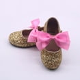 thumbnail image 4 of Charlotte girls big kid gold glitter flats with interchangable satin bow size 7-8Y (3 youth), 4 of 21