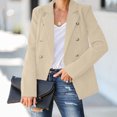 thumbnail image 1 of Vedolay Tops Womens Casual Open Front Long Sleeve Work Business Lapel Jacket Blazers with Pockets,Khaki L, 1 of 5