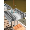 thumbnail image 2 of Square Outdoor Tablecloth with Umbrella Hole Gray Vertical Stripes Outside Table Cloth Waterproof Patio Table Cover Retro Simple Neutral Abstract Lines Zipper Tablecloths for Picnic 60x60 Inch, 2 of 8