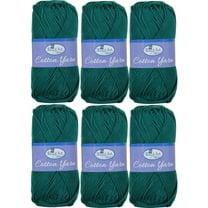 6 Pack Threadart 100% Pure Cotton Crochet Yarn | 50 gram Skeins | Worsted Medium #4 Yarn | 85 yds per Skein | 30 Colors Available | Dark Green #3540