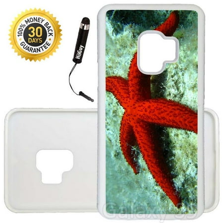 The White Starfish Custom Galaxy S9 Case (Starfish In The Sea) Edge-to-Edge Rubber White Cover Ultra Slim | Lightweight | Includes Stylus Pen by Innosub ()