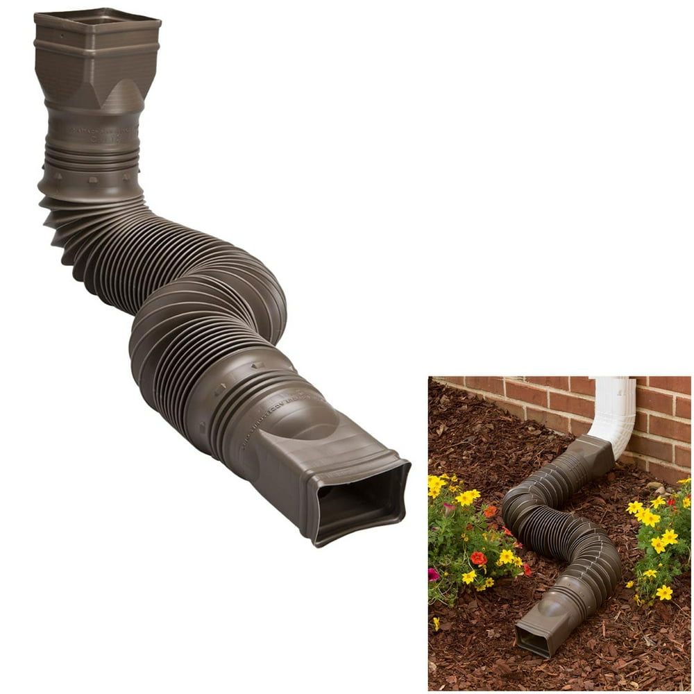Brown Flexible Downspout Extension Gutter Connector Rainwater Drainage