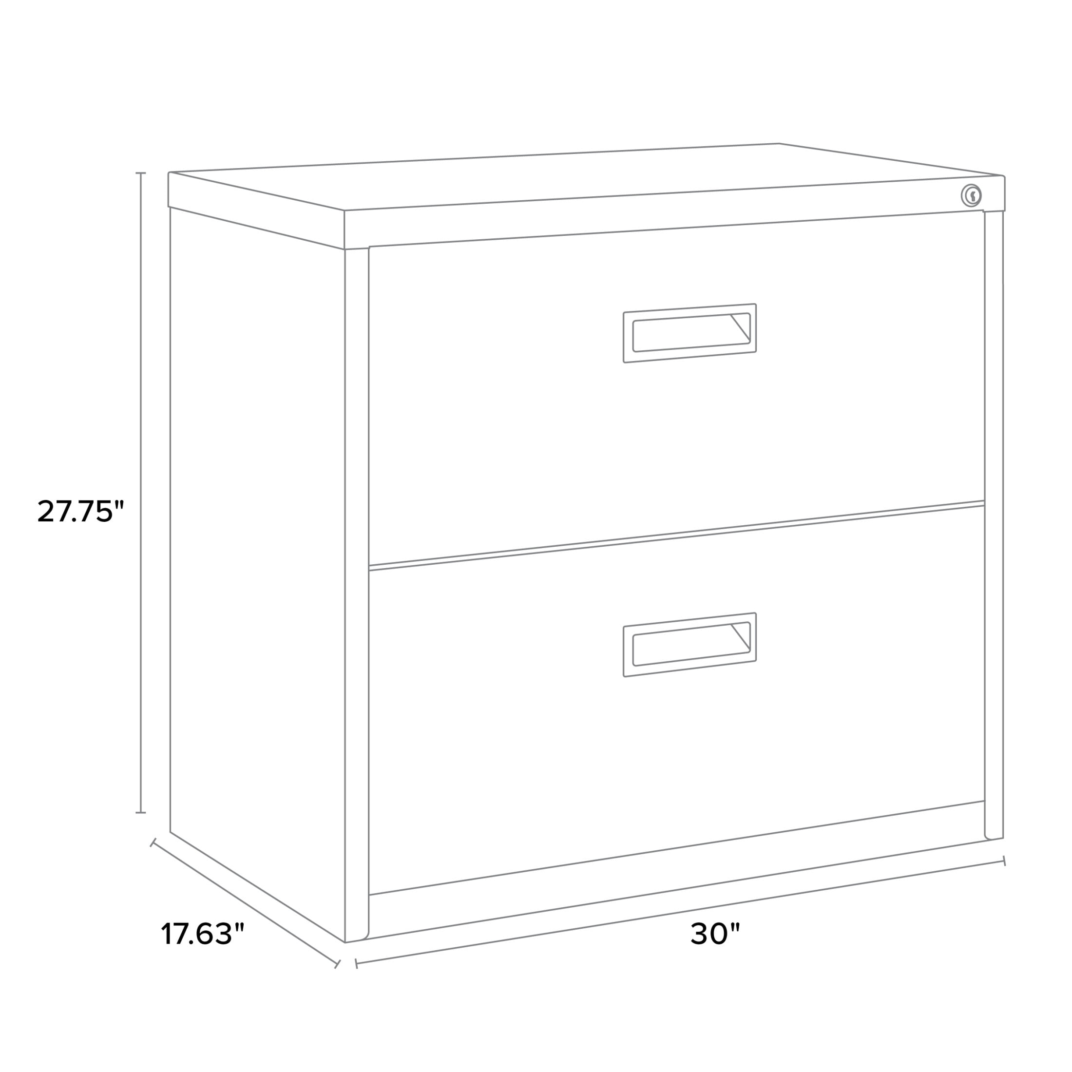 Hirsh 30 inch Wide 2 Drawer Lateral File Cabinet for Home or Office, Charcoal