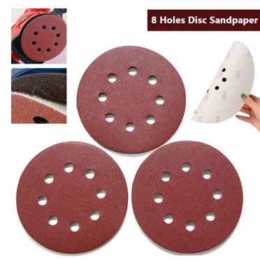 125mm 8-Hole Velcro Sandpaper Discs – Red Eccentric, 60-1000 Grit, 10-Pack