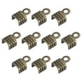 thumbnail image 1 of 200Pack Fold Over Cord Ends, 4x6.5mm Terminators Crimp End Tips for Leather Ribbon, Bronze Tone, 1 of 7