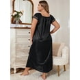 thumbnail image 2 of Chemise de Nuit Plissée à Encolure Carrée avec Nœud pour Femme Grande Taille, 2 of 4
