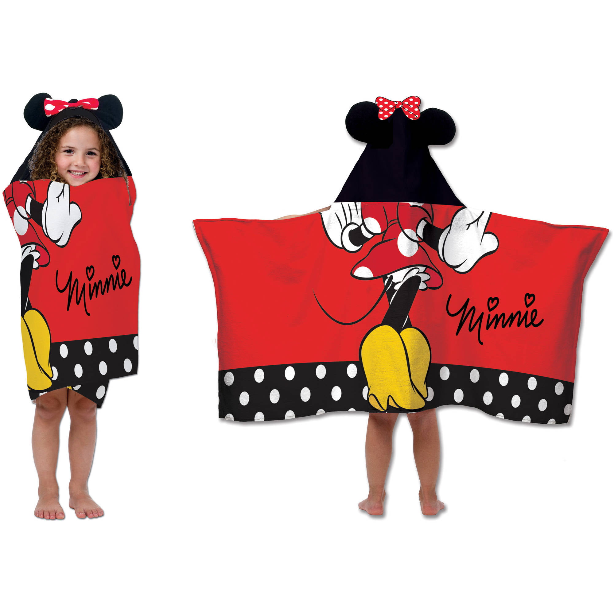 Minnie And Cars Lic Hooded Towel