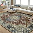 thumbnail image 6 of Garvee 6'x9' Area Rugs Vintage Persian Floral Print Rug, Non-Slip Boho Traditional Indoor Oriental Carpet Washable Soft Floor Rug for Living Room Bedroom Home Office, Red, 6 of 10