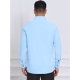 thumbnail image 3 of DARING DIVA Men's Solid Color Button Down Long Sleeves Stretch Shirts S Light Blue, 3 of 7