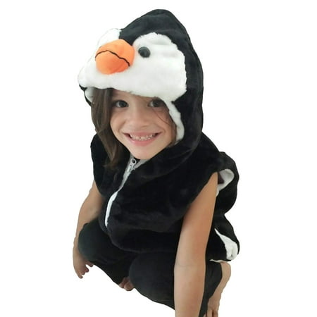 MVF Fashion Vest with Animal Hoodie for Kids - Costume - Pretend Play (Small,