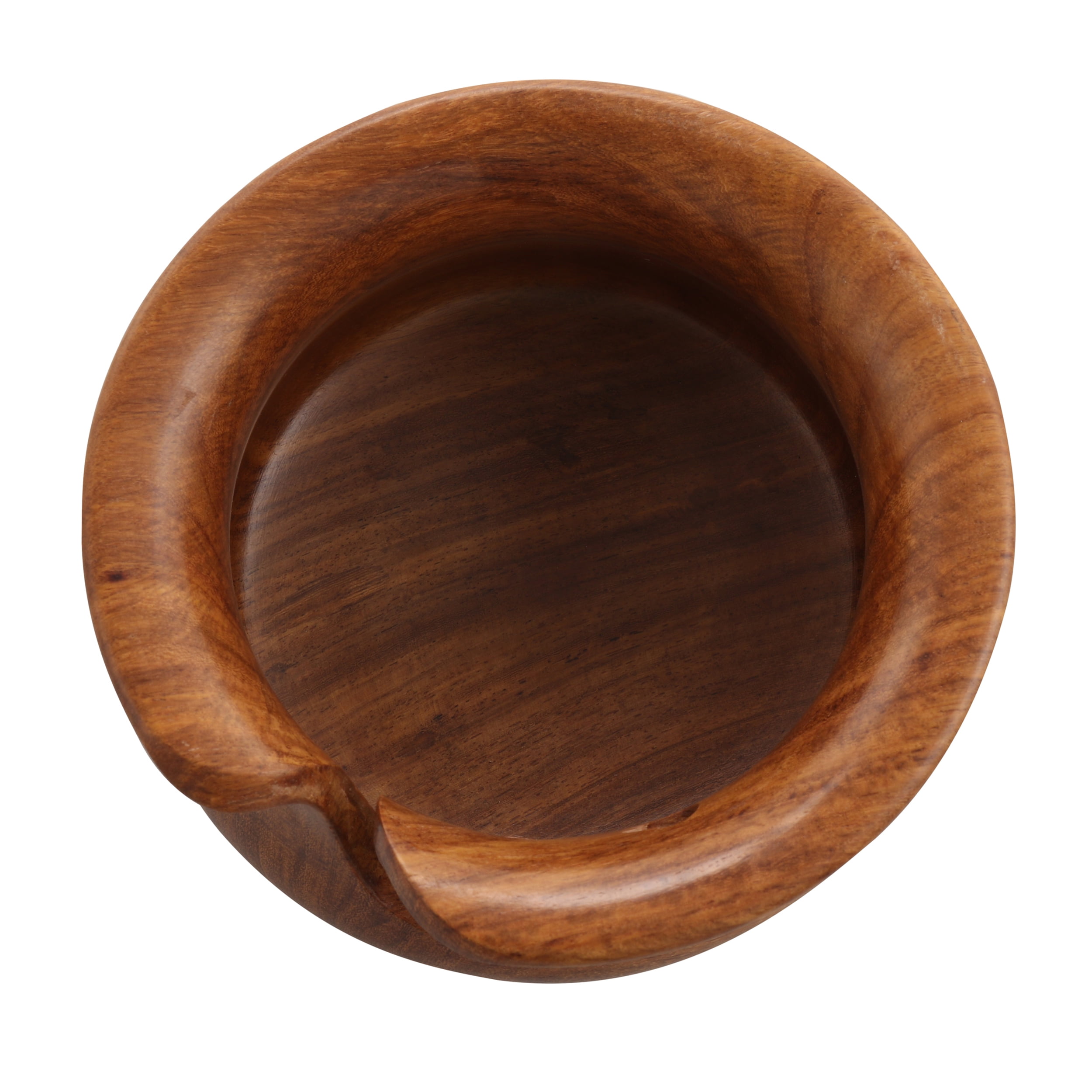 Curvy Sheesham Yarn Bowl by Loops & Threads – Wooden Knitting & Crochet Organizer for Yarn Storage & Tangle-Free Use - Handcrafted Sheesham Wood - 6" x 4" - Brown - 6 Pack