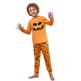 thumbnail image 3 of Halloween Family Pajamas Matching Set - 2 piece Pumpkin Face Print Long Sleeve Top & Pants Outfit,Casual Matching Family Halloween Pajamas for Xmas Celebration & Photos for 9 Years Pjs, 3 of 7