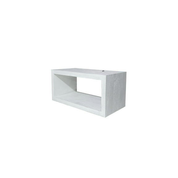 Floating Wall Shelf - Acacia Wood Display Shelf - Whitewash Finish - Modern Home Decor - 8.3" x 18.1" x 8.3"