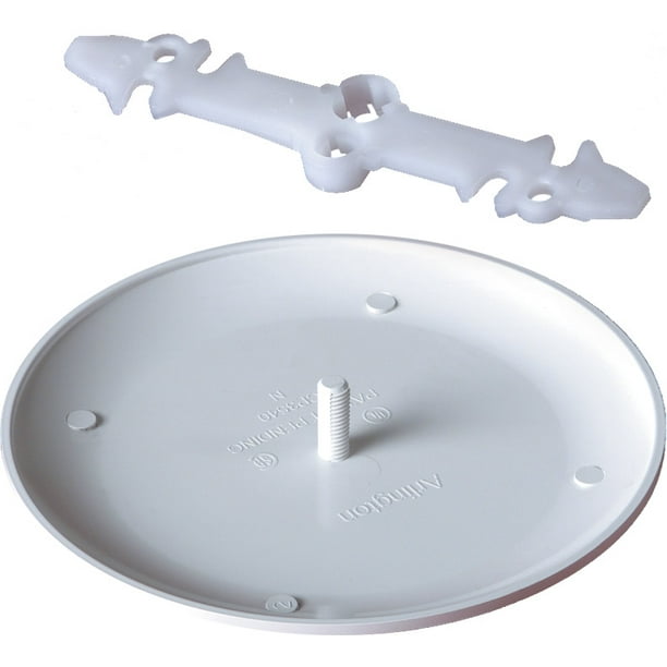Arlington Ceiling Cover Plate Fits 3 1 2 And 4 In White Com - How To Cover A Ceiling Electrical Box