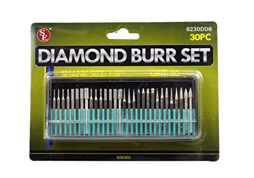 Diamond Burs 80 Grit 1/8 Shank 30pc Set 