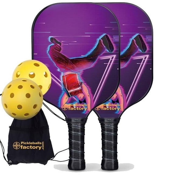 Pickleball Factory PB00025-4-G Best Pickleball Set - Hip-Hop Artists Pickleball Rackets, Pickleball Court Set, Glassfiber Graphite