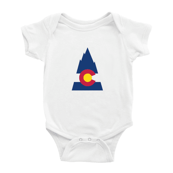 Colorado Mountain Flag Funny Baby Romper Boy Girl Unisex