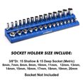 thumbnail image 3 of CASOMAN 3/8-inch Magnetic Socket Organizer, Holds 30 Metric Sockets, Blue Color, Magnetic Socket Holder, 3 of 7