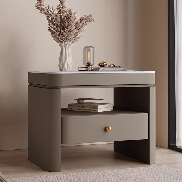 Mesita De Noche De lujo estética Glamour, mesitas De Noche De almacenamiento De diseño único y moderno con cajones, muebles De dormitorio