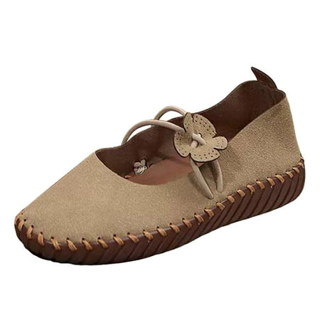 Caqnni Womens Penny Loafers - Comfy Chunky Platform Versatile Solid Color Leather Slip-Ons Dress Shoes (6.5 Beige)