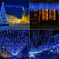 thumbnail image 2 of Solar Powered Christmas Meteor Shower Lights, 10 Tube 240 LED Icicle Fairy String Lights, Blue, 2 of 6