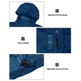 thumbnail image 4 of Men's Packable Rain Jacket Windbreaker Waterproof Lightweight XL, 4 of 7