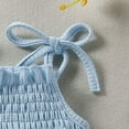 thumbnail image 7 of Zanarzt Infant Girl Summer Outfits Romper Infant Girl Sleeveless Romper Birthday Outfit Cute Girl Summer Clothes Blue,9-12 Months, 7 of 7