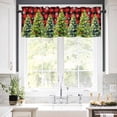 thumbnail image 5 of Christmas Tree Valances for Windows Winter Xmas Snowflake Color Ball Bow Red Plaid Rod Pocket Curtain Valance Window Treatment Short Curtains for Kitchen Living Room, 60"x18", 5 of 5