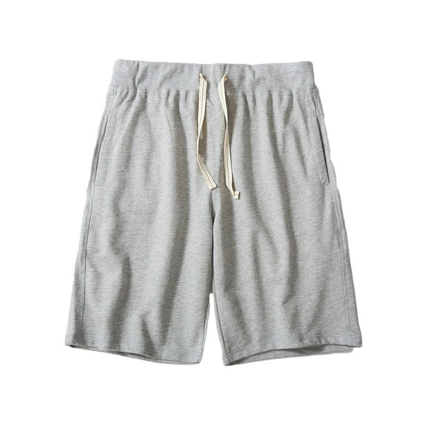pstuiky Hombres bajos, Pantalones cortos casuales de moda para hombre con cordón, cintura elástica, bolsillos laterales lisos Pantalones cortos para correr para hombre