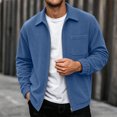 thumbnail image 5 of Rvwovn Men's Ribbed Trucker Jacket Full Zip Lapel Collar Corduroy Fall Outerwear for Daily Wear, 5 of 6