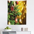 thumbnail image 1 of Christmas Tapestry, Close up Composition Christmas Tree Branches Blurred Backdrop Picture, Fabric Wall Hanging Decor for Bedroom Living Room Dorm, 5 Sizes, Amber Green Red, by Ambesonne, 1 of 1