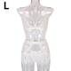 thumbnail image 1 of Conjunto de ropa interior de encaje floral de 3 piezas para mujer, sujetador sexy, bragas, liguero, blanco, L Guardurnaity XX000052-22, 1 of 7