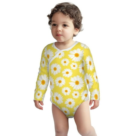 

Haiem Daisies Flowers Printed Unisex-Baby Long Sleeve Onesies Bodysuits Unisex Babies Snap-Up Rompers-2 Years