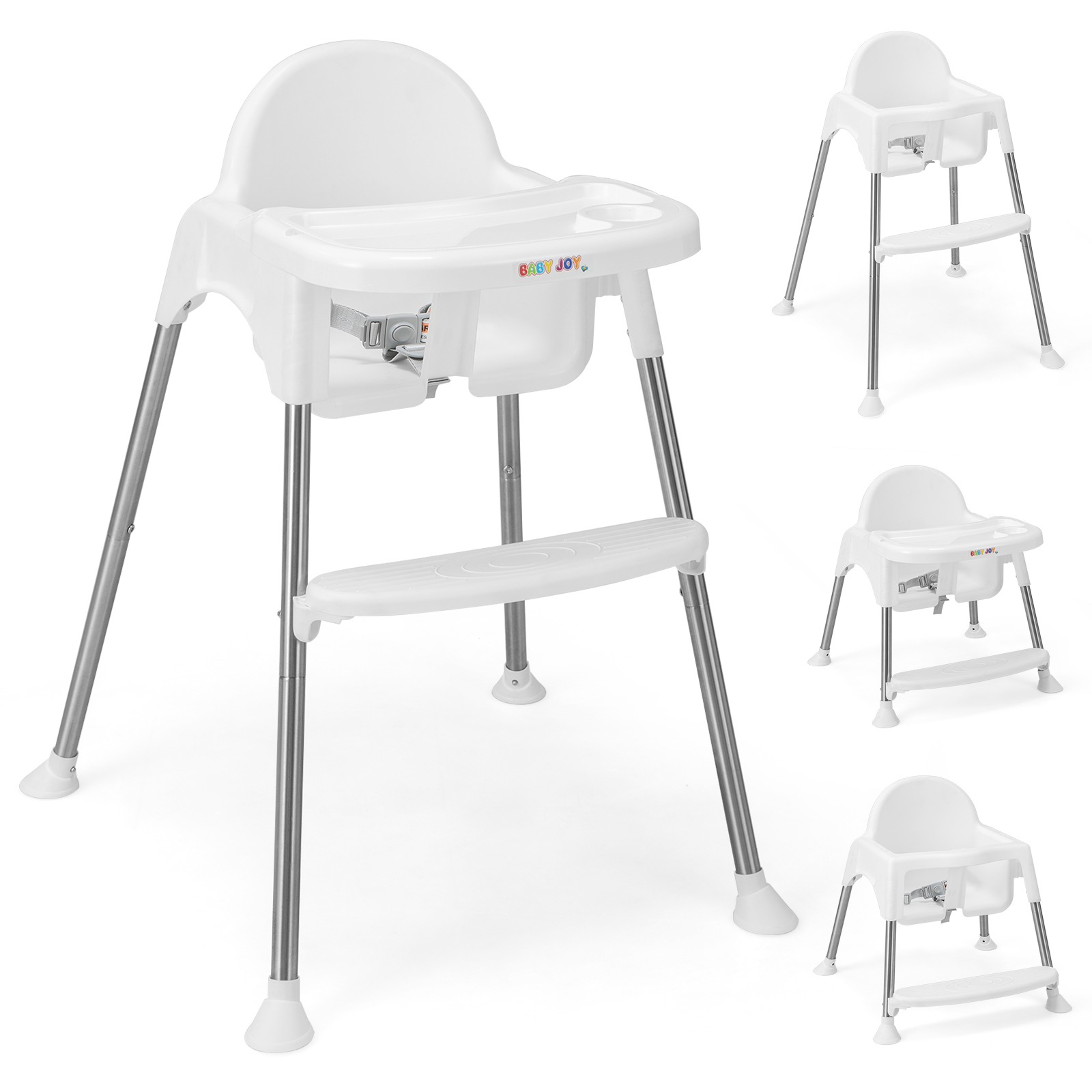 Infans 4in1 Convertible Baby High Chair Feeding w/ Removable Double