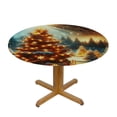 thumbnail image 3 of PIKWEEK Fitted Round Tablecloth  Christmas,Merry Christmas Tree Table Cover,Elastic Edged Table Cloth Fits Round Tables, 3 of 7