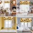 thumbnail image 6 of Rod Pocket Window Valances Summer Blossom Sunflower Bee Short Kitchen Curtains Retro Flower Leaves Window Treatment Drapes for Bedroom Bathroom Living Room 42x18In,1 Panel, 6 of 9