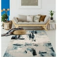 thumbnail image 5 of LaDole Rugs Modern Minimalistic Rustic Abstract Blue Ivory Area Rug 5'2"x7'6", 5 of 5
