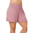 thumbnail image 2 of Zenana Women & Plus Size Smocked Waist Lightweight Casual Athletic Lounge Comfy Shorts, 2 of 4