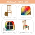 thumbnail image 4 of Colorful Tie Dye Ink Splash Pattern Seat Covers for Dining Room Chairs Set Of 4,Stretch Printed Washable Chair Seat Cover with Elastic Ties and Button,Removable Waterproof Couch Cushion Covers, 4 of 6