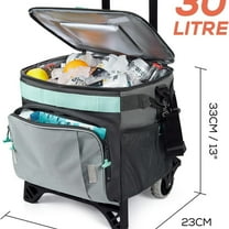 50-Can Collapsible Rolling Cooler Leakproof Insulated Soft Cooling Bag with Wheels and All-Terrain Cart for Beach, Camping, Patio Travel, Outdoor, Ball Fields