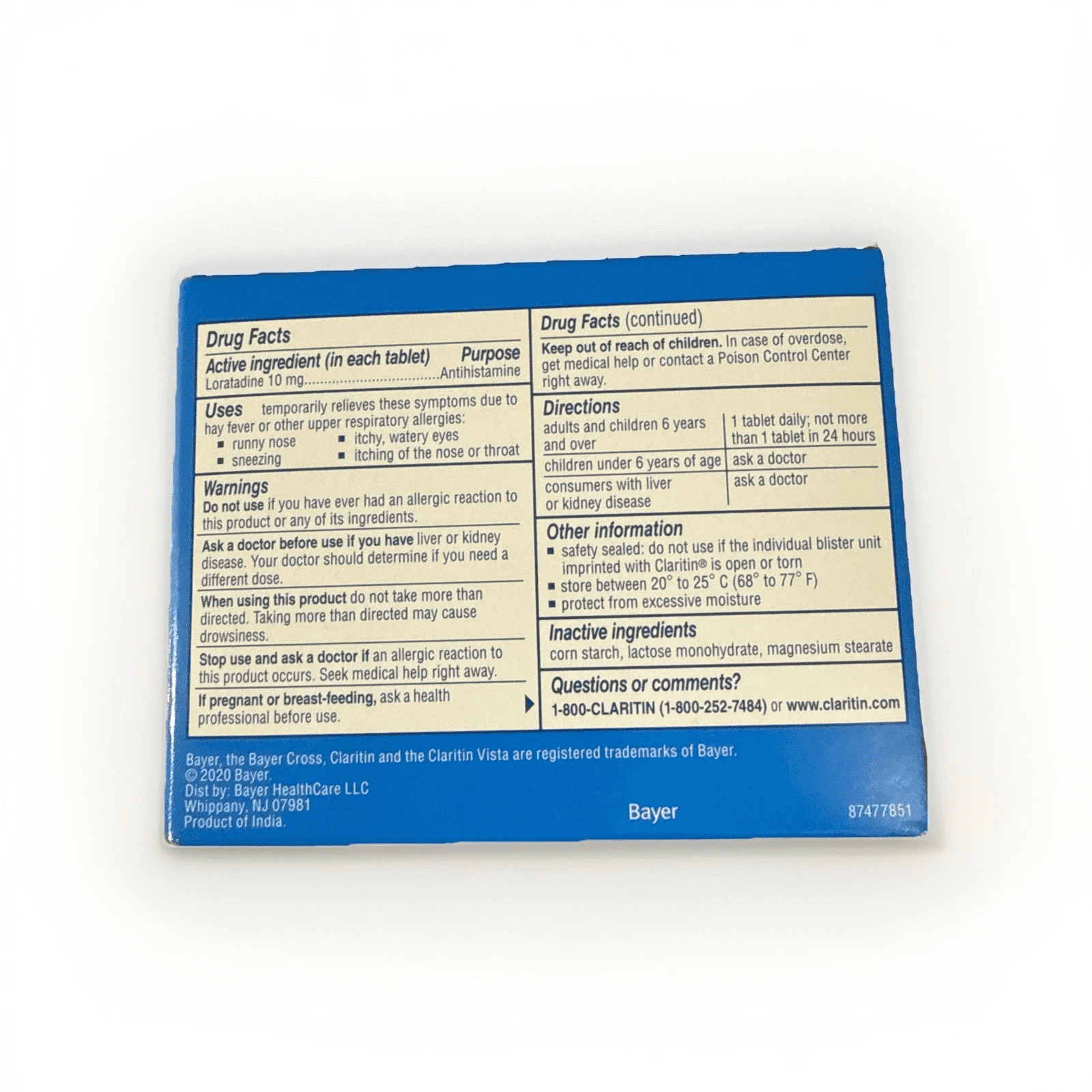 Claritin Non-Drowsy 24Hr Indoor & Outdoor Allergy Relief, 20ct, 3-Pack