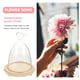 thumbnail image 2 of Cúpula de vidrio transparente con base de madera, cúpula de vidrio decorativa con diseño floral, regalo de San Valentín, 2 of 6
