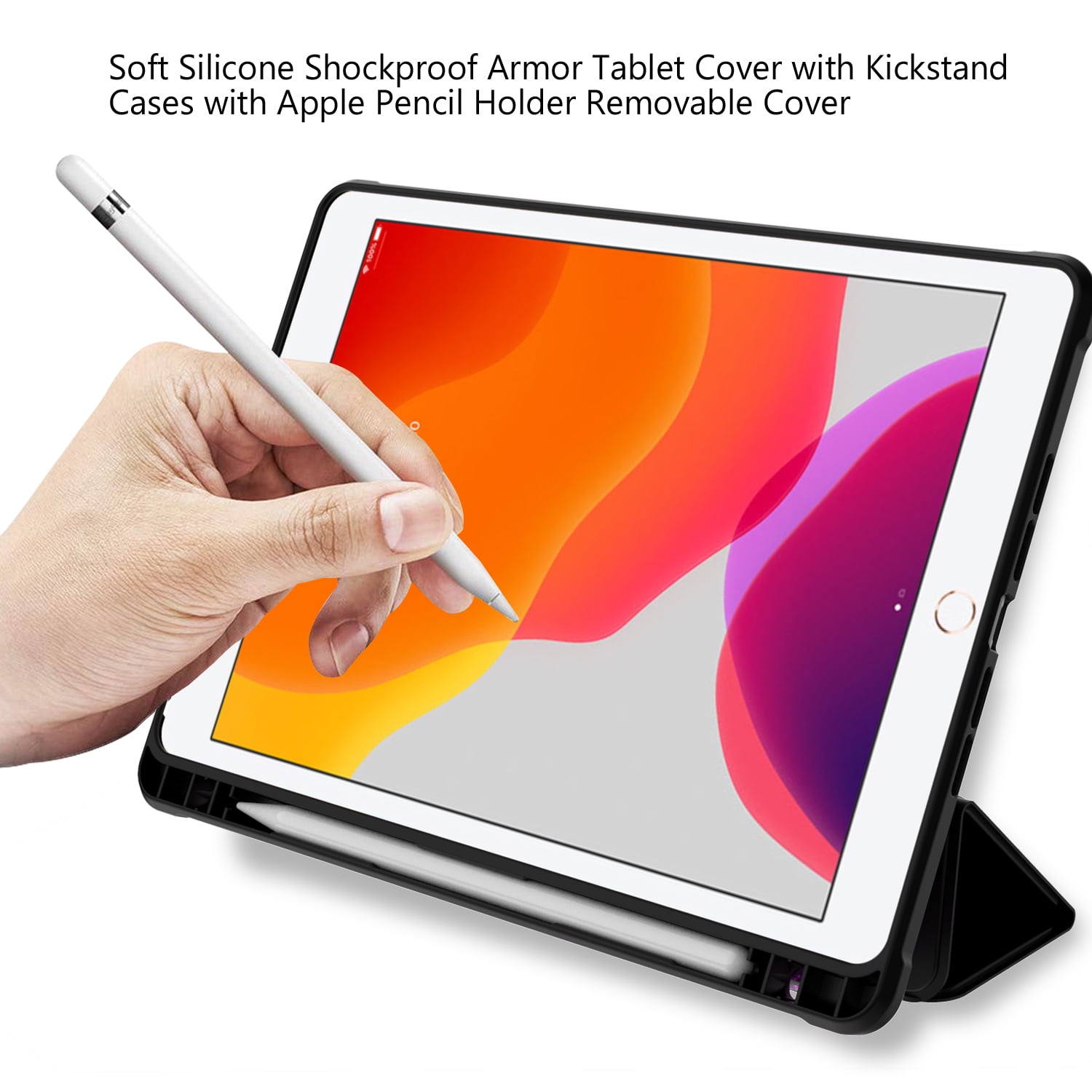 Allytech 10.2" Trifold Stand Tablet Case, Purple