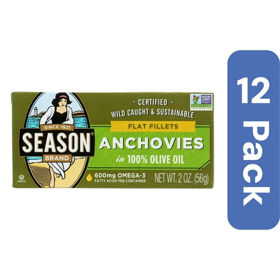 Seasons Flat Anchovy 2 oz (Pack Of 12)