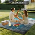 thumbnail image 4 of Teal Grey Outdoor Rug 5x7 Ft - Reversible Patio Rug Outdoor Camping Rugs, Modern Oil Painted Abstract Art Aesthetics Washable Indoor Outdoor Area Rugs, Non-Slip Outdoor Carpet Runner for Deck/Porch, 4 of 8