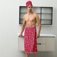 thumbnail image 6 of Colevkie Men's 2 Pcs Bath Wrap Set-Bath Skirt and Towel Soft Adjustable Beach Towel Quick Drying for Home Bathroom Sauna Travel Portable Absorbent Printed Simple Style Pattern, 6 of 7