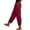 Red-women pants, variant on RongHuan Womens Linen Pants Loose Fit Wide Leg Pants Elastic Waisted Casual Palazzo Pant Summer Breathable Beach Trousers