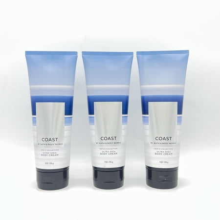 Bath & Body Works Men's Collection Coast Ultra Shea 8oz Body Cream Pack of 3