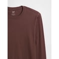 thumbnail image 4 of Camiseta GAP para hombre de manga larga, suave, marrón oscuro, talla XL, 4 of 4